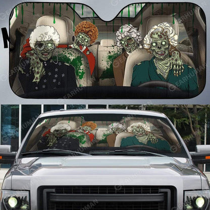 Gearhumans Custom Car Auto Sunshade Golden Ghouls