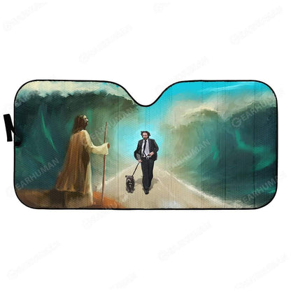 Gearhumans Custom Car Auto Sunshade Jesus And John Wick