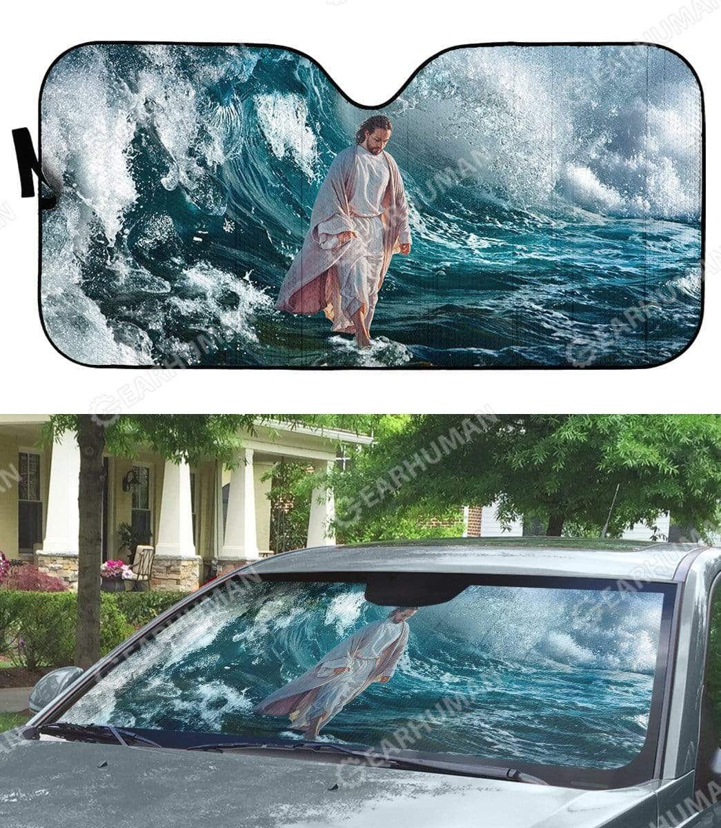 Gearhumans Custom Car Auto Sunshade Jesus