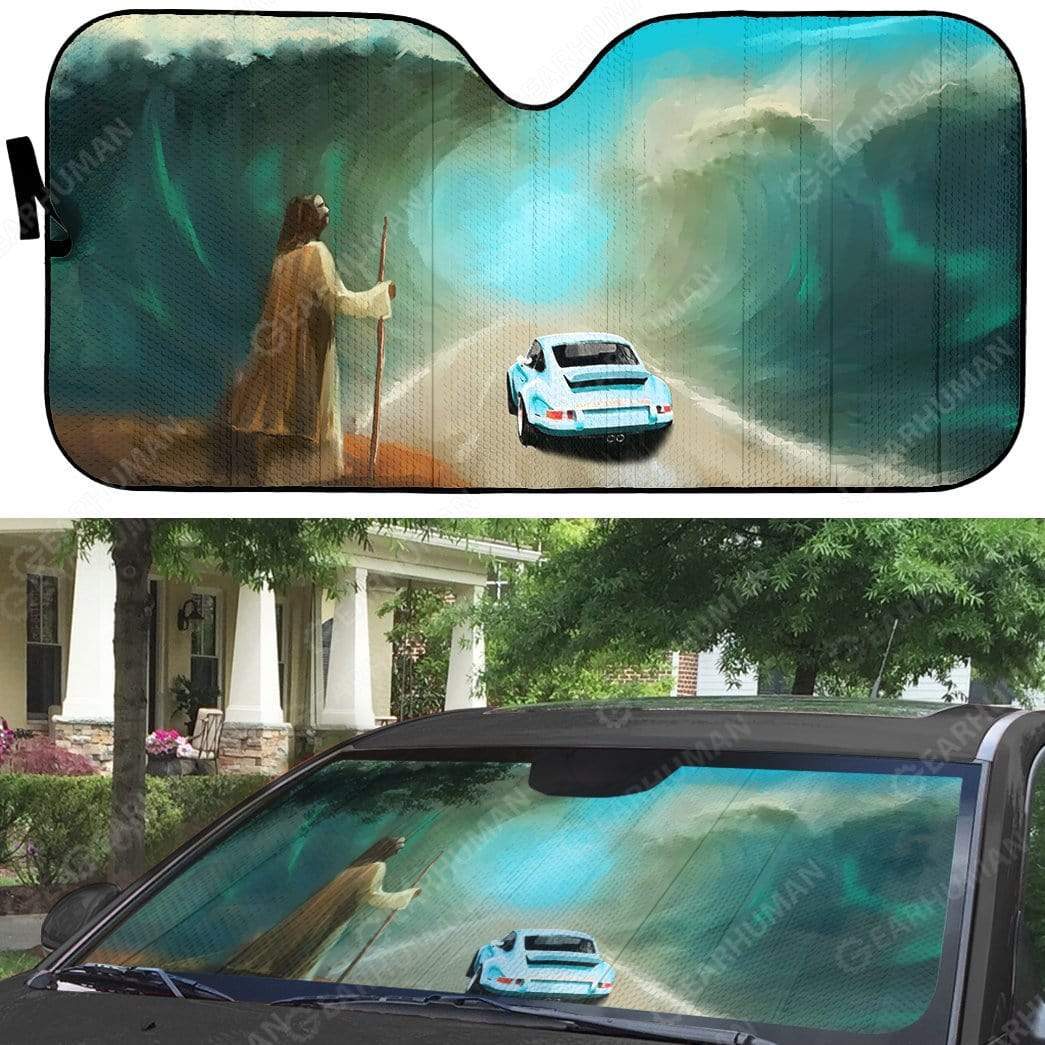 Gearhumans Custom Car Auto Sunshade Jesus