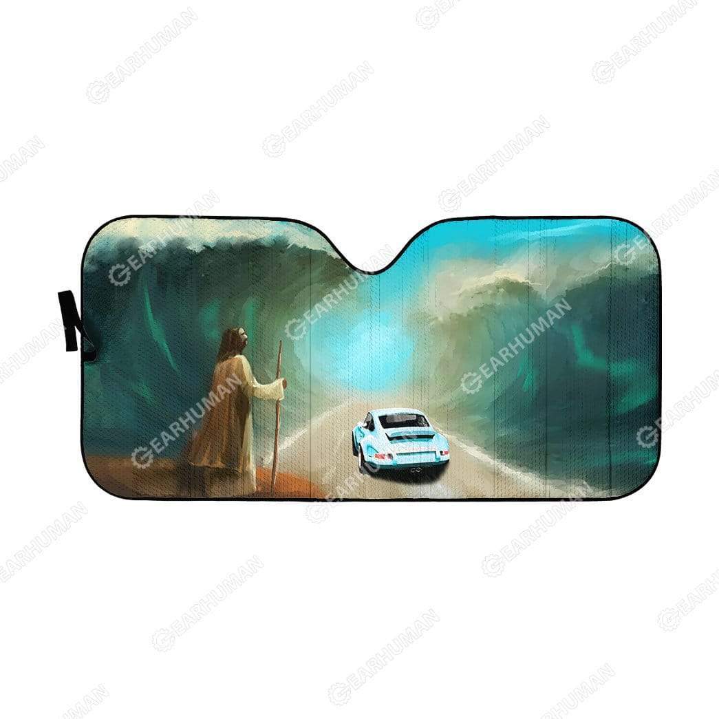 Gearhumans Custom Car Auto Sunshade Jesus