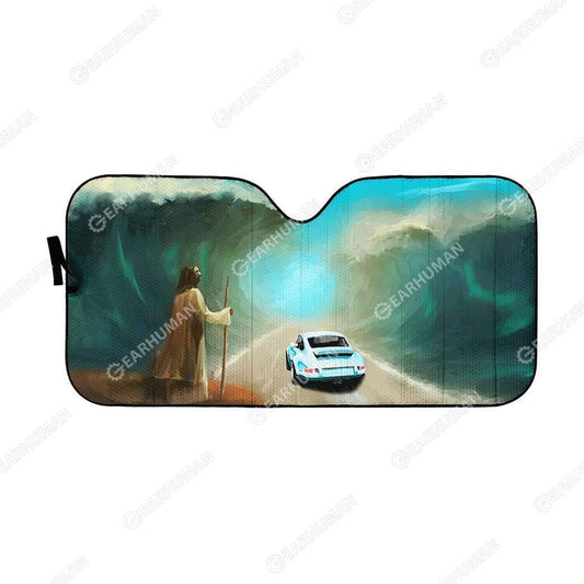 Gearhumans Custom Car Auto Sunshade Jesus