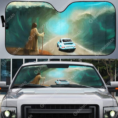 Gearhumans Custom Car Auto Sunshade Jesus