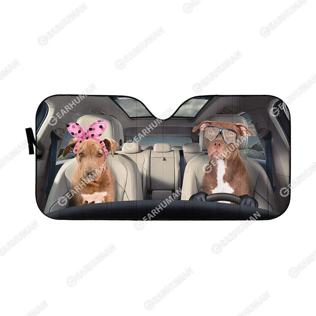 Gearhumans Custom Car Auto Sunshade Pitbull