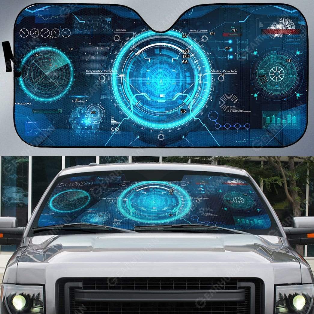 Gearhumans Custom Car Auto Sunshade Spacecraft Control Panel Dashboard
