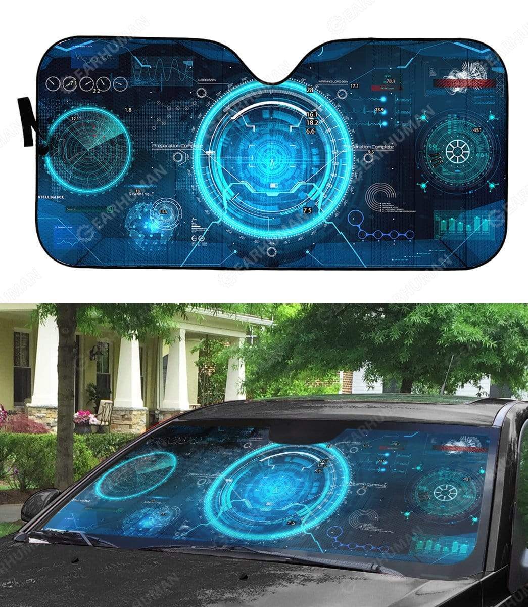 Gearhumans Custom Car Auto Sunshade Spacecraft Control Panel Dashboard