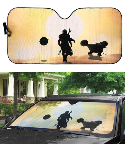 Gearhumans Custom Car Auto Sunshade The Mandalorian