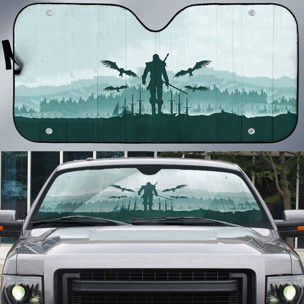 Gearhumans Custom Car Auto Sunshade The Witcher Geralt