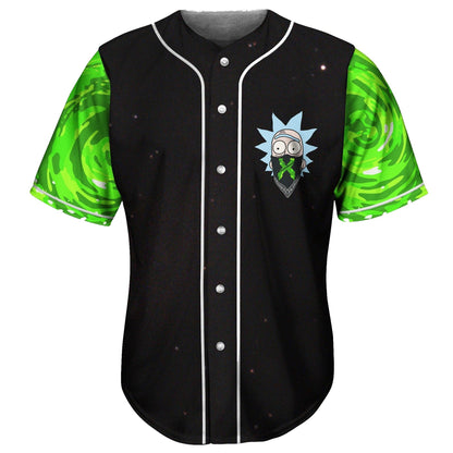 Rick and Morty Baseball Jersey Wubba Lubba Dub Dub Jersey Shirt Green Black Unisex Adult New Release