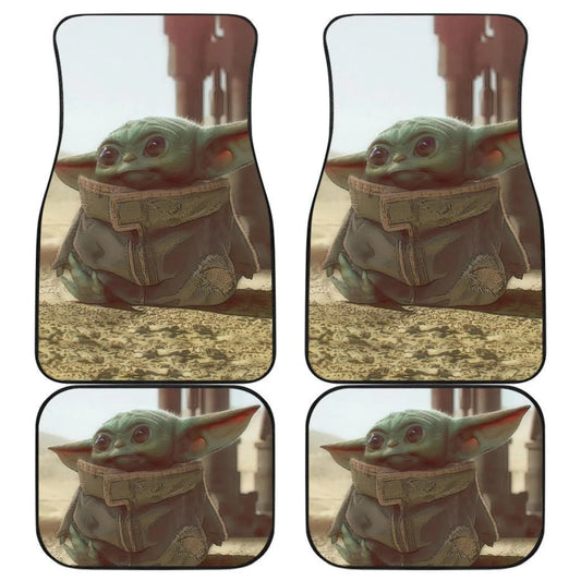 SW Car Mats SW Cute Baby Yoda Graphic Car Floor Mats Gray