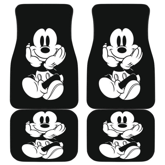 MM Car Mats DN MM Sitting Waiting Graphic Car Floor Mats Black White