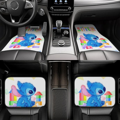 Stitch Car Mats Stitch With Block Toys Pattern Car Floor Mats Colorful