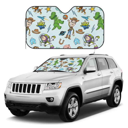 Toy Story Car Sun Shade Toy Story Characters Pattern Winshield Sun Shade Blue