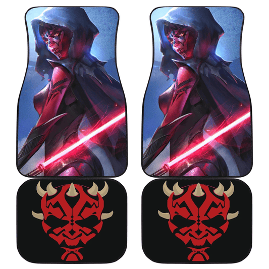 SW Car Mats SW Female Darth Maul Graphic Car Floor Mats Black Red