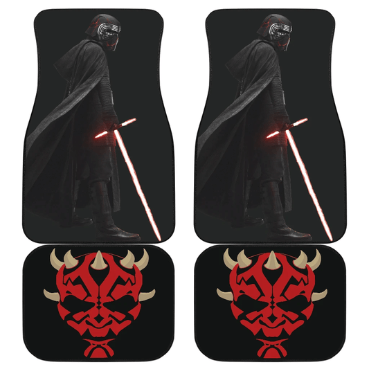 SW Car Mats SW Darth Maul With Lightsaber Car Floor Mats Black Red