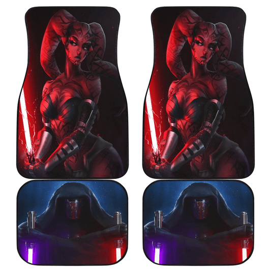 SW Car Mats SW Darth Raven And Darth Talon Car Floor Mats Black Red