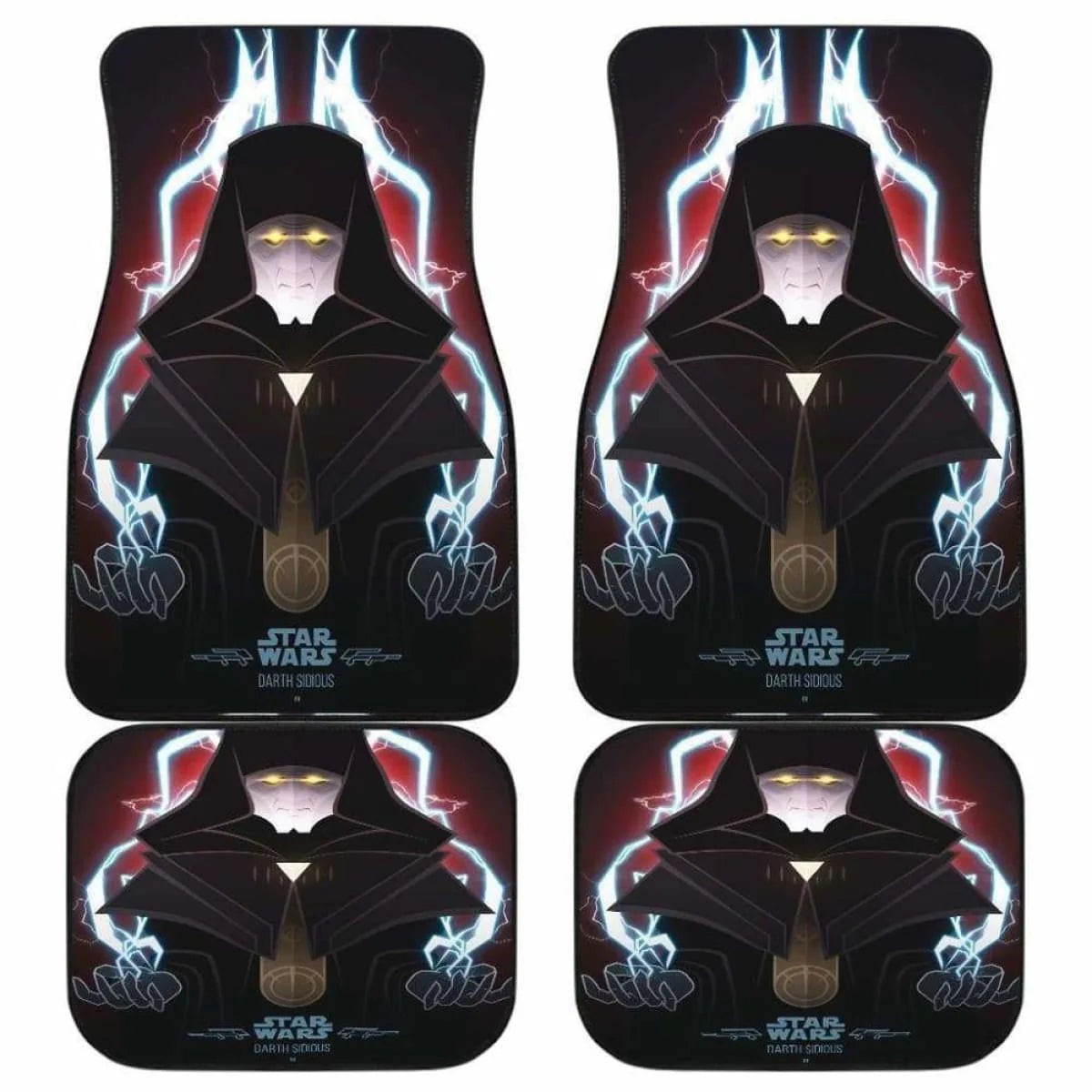 SW Car Mats SW Darth Sidious Graphic Car Floor Mats Black