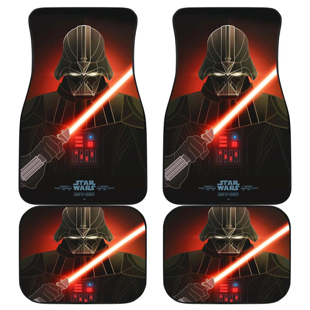 SW Car Mats SW Darth Vader Graphic Car Floor Mats Black Red