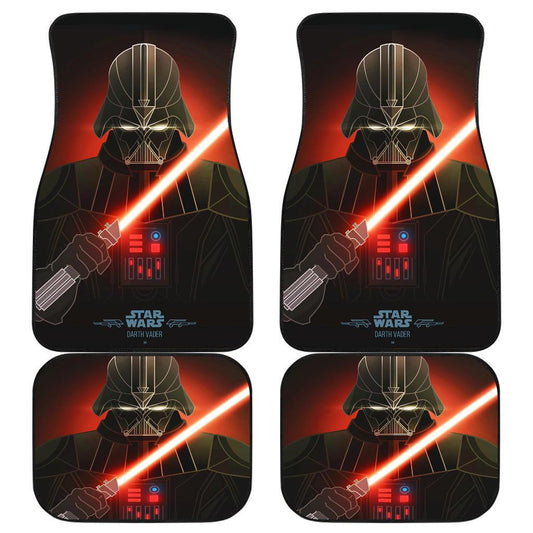 SW Car Mats SW Darth Vader Graphic Car Floor Mats Black Red