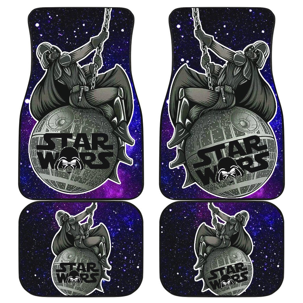 SW Car Mats SW Darth Vader Wrecking Ball Galaxy Car Floor Mats Black Blue