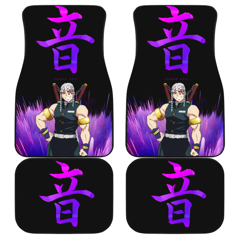 Demon Slayer Car Mats Tengen Uzui Symbol Graphic Car Floor Mats Demon Slayer Car Floor Mats