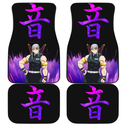 Demon Slayer Car Mats Tengen Uzui Symbol Graphic Car Floor Mats Demon Slayer Car Floor Mats