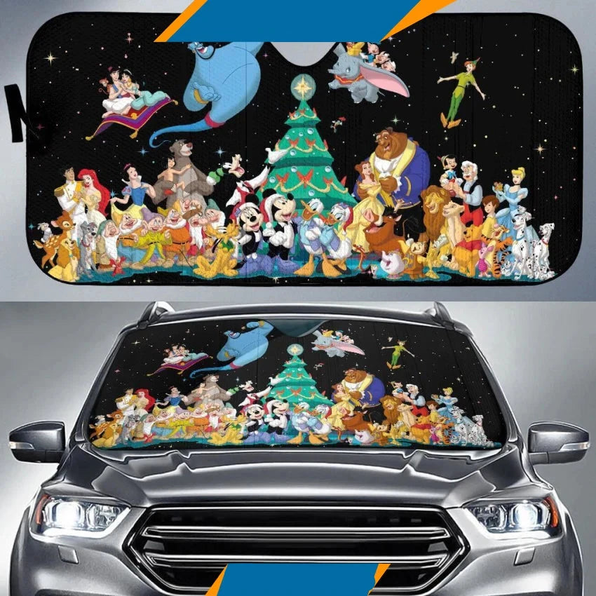 DN Car Sun Shade All DN Characters On Christmas Winshield Sun Shade Colorful