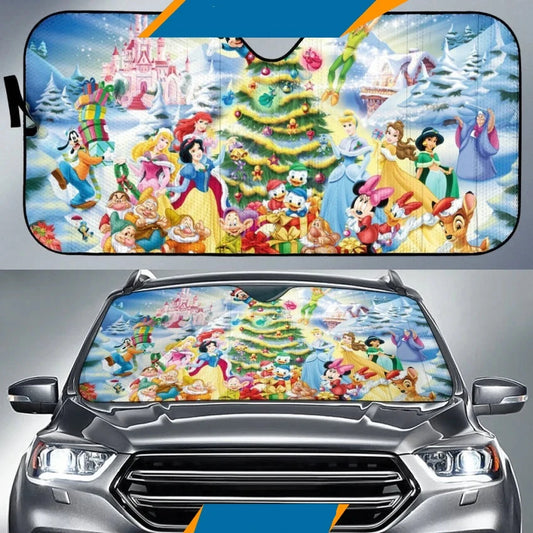 DN Car Sun Shade DN Princesses Characters On Christmas Winshield Sun Shade Colorful