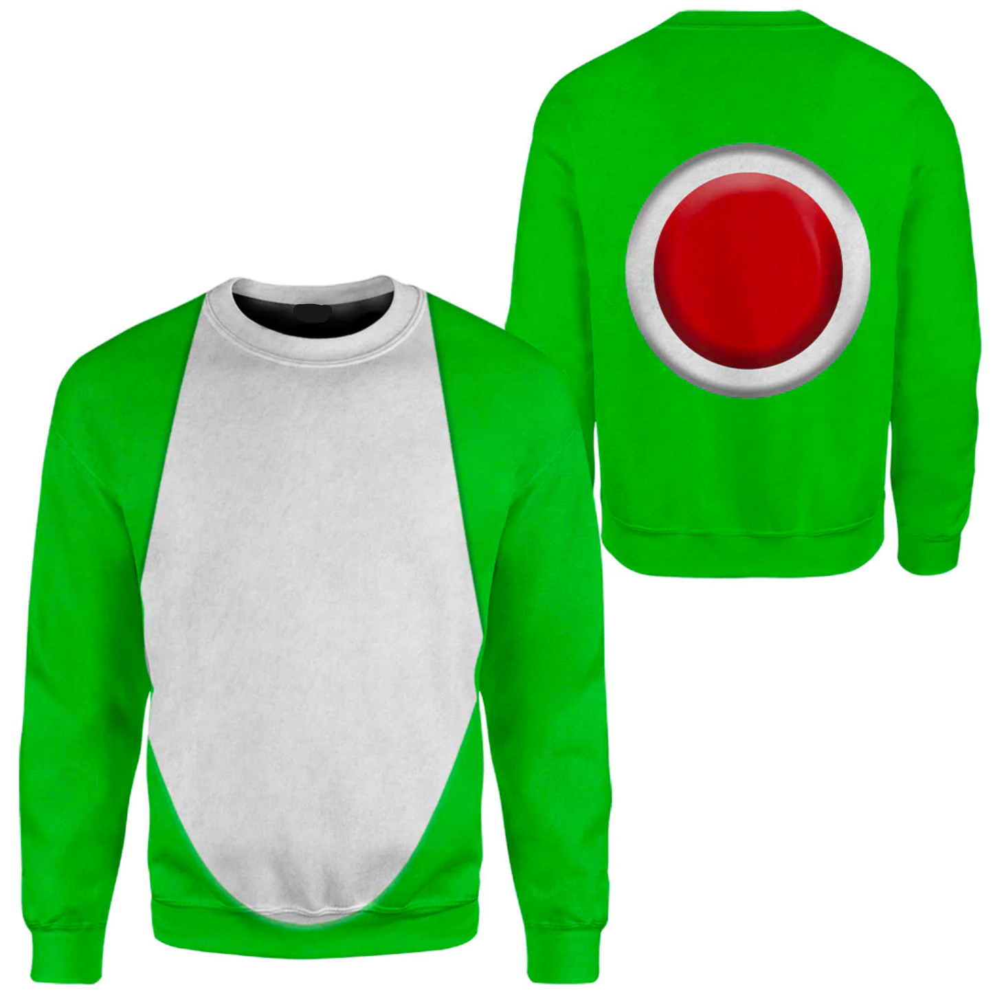 Super Mario Costume Hoodie Game Character Yoshi Costume T-shirt Sweatshirt Green White Unisex Adults