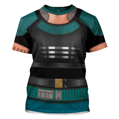 SW Hoodie Cara Dune Costume SW Cosplay T-shirt Sweatshirt Black Green Unisex Adults