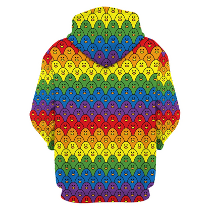 LGBT Hoodie Rainbow Chick LGBT Pattern Hoodie Colorful Unisex