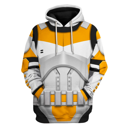 SW Hoodie Clone Trooper 212th Attack Battalion SW Cosplay T-shirt Sweatshirt White Orange Unisex Adults