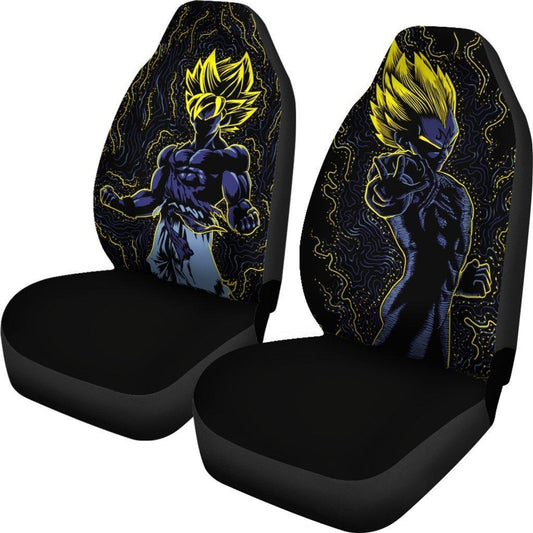 Dragon Ball Car Seat Covers Dragon Ball Z Goku And Vegeta Silhoutte Seat Covers Black