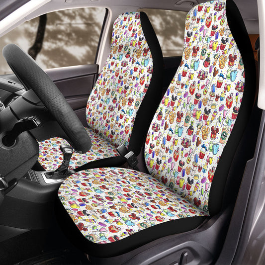 DN Car Seat Covers Drawing DN Foodies Pattern Seat Covers Colorful