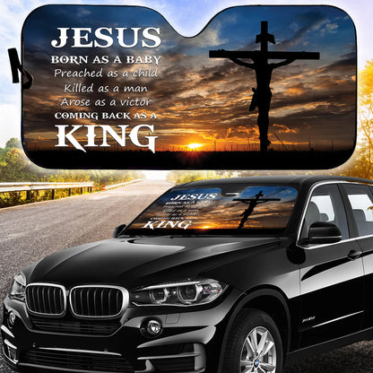 Jesus Car Sun Shade Jesus Born As A Baby Winshield Sun Shade Brown