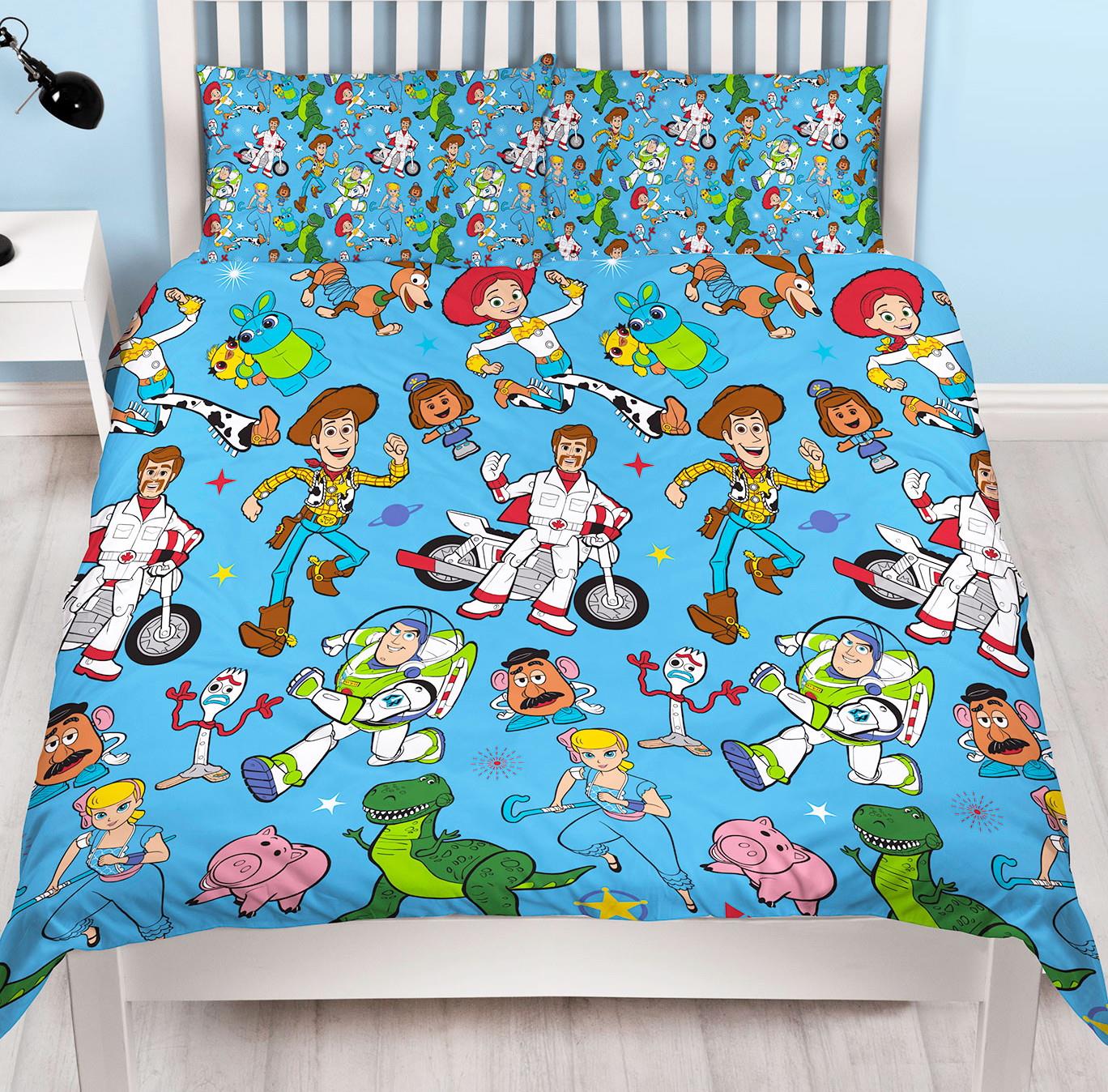 Toy Story Bedding Set DN Toy Story 4 Characters Pattern Duvet Covers Blue Unique Gift