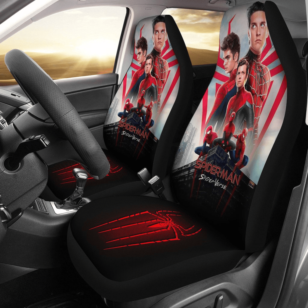 Spiderman Car Seat Covers Different Universe Spiderman Graphic Seat Covers Black White