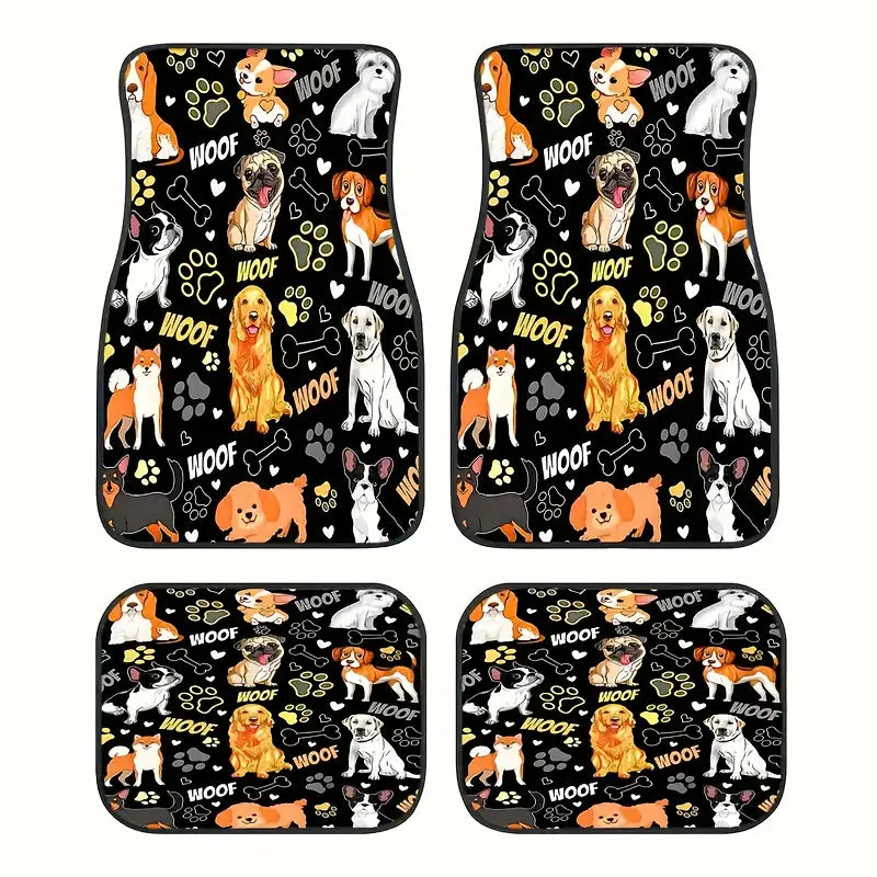 Dog Car Floor Mats All Types Of Cute Dog Woof Pattern Car Mats
