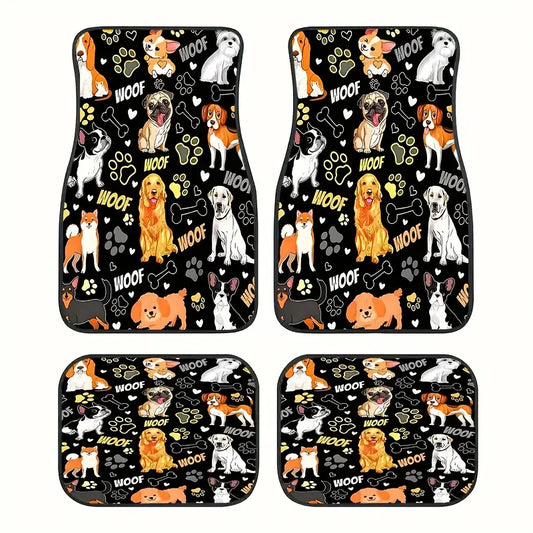 Dog Car Floor Mats All Types Of Cute Dog Woof Pattern Car Mats