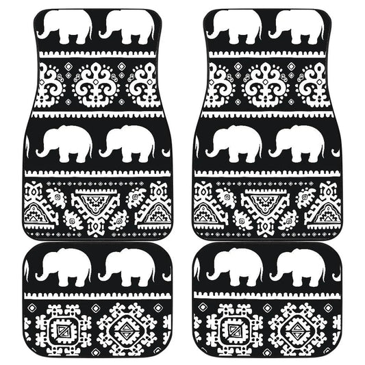 Native American Car Mats Native American Tribal Elephant Pattern Car Floor Mats Black White