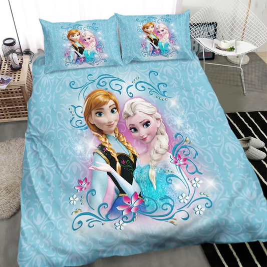 Frozen Bedding Set DN Elsa and Anna Princess Frozen Duvet Covers Blue Unique Gift