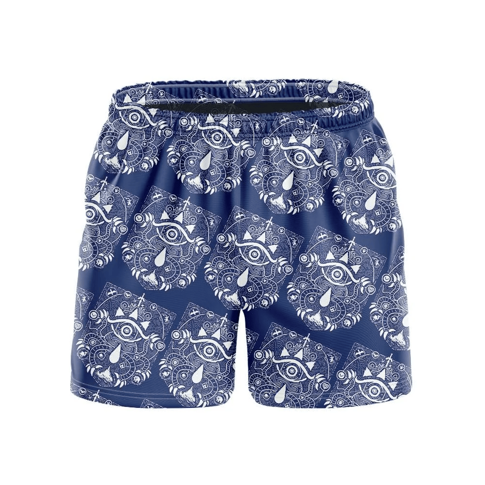 The Legend Of Zelda Shorts Legend Of Zelda Guardian Beach Shorts Blue White