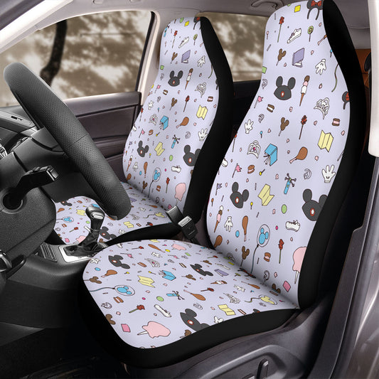 DN Car Seat Covers DN Snacks Mouse Head Balloon Pattern Seat Covers Purple