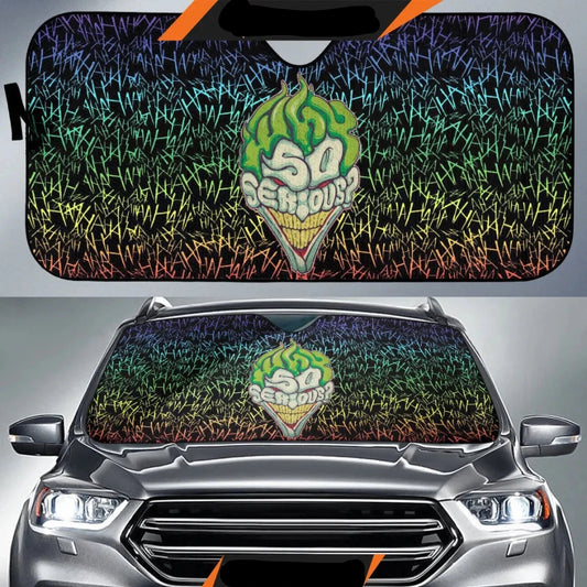 Joker Car Sun Shade Evil Joker Why So Serious Hahaha Winshield Sun Shade Colorful