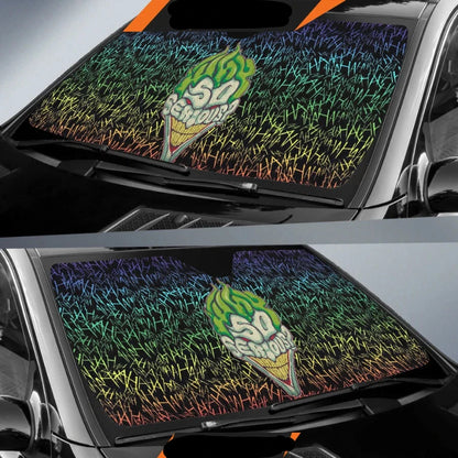 Joker Car Sun Shade Evil Joker Why So Serious Hahaha Winshield Sun Shade Colorful