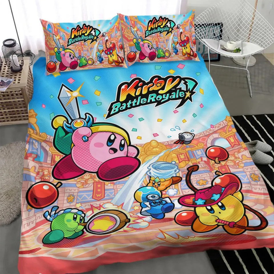 Kirby Bedding Set Kirby Battle Royale Graphic Duvet Covers Colorful Unique Gift