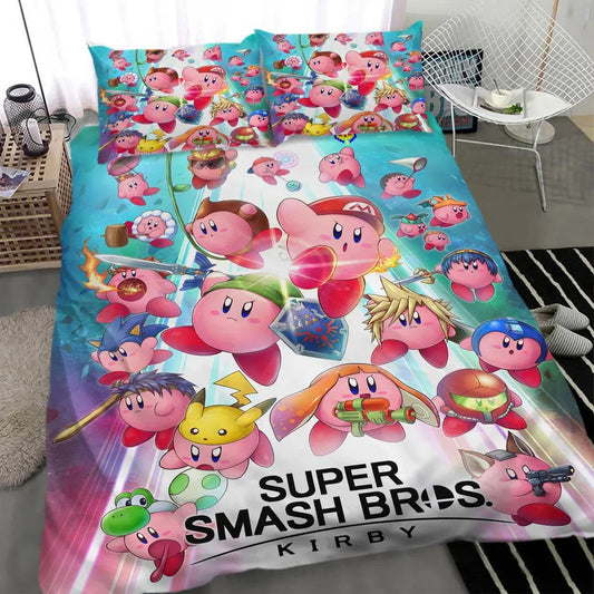 Kirby Bedding Set Super Smash Bros Kirby Duvet Covers Colorful Unique Gift