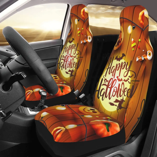 Halloween Car Seat Covers Happy Halloween Pumpkin Wood Seat Covers Orange