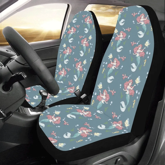 Little Mermaid Car Seat Covers DN The Princess Ariel Character Pattern Seat Covers Blue