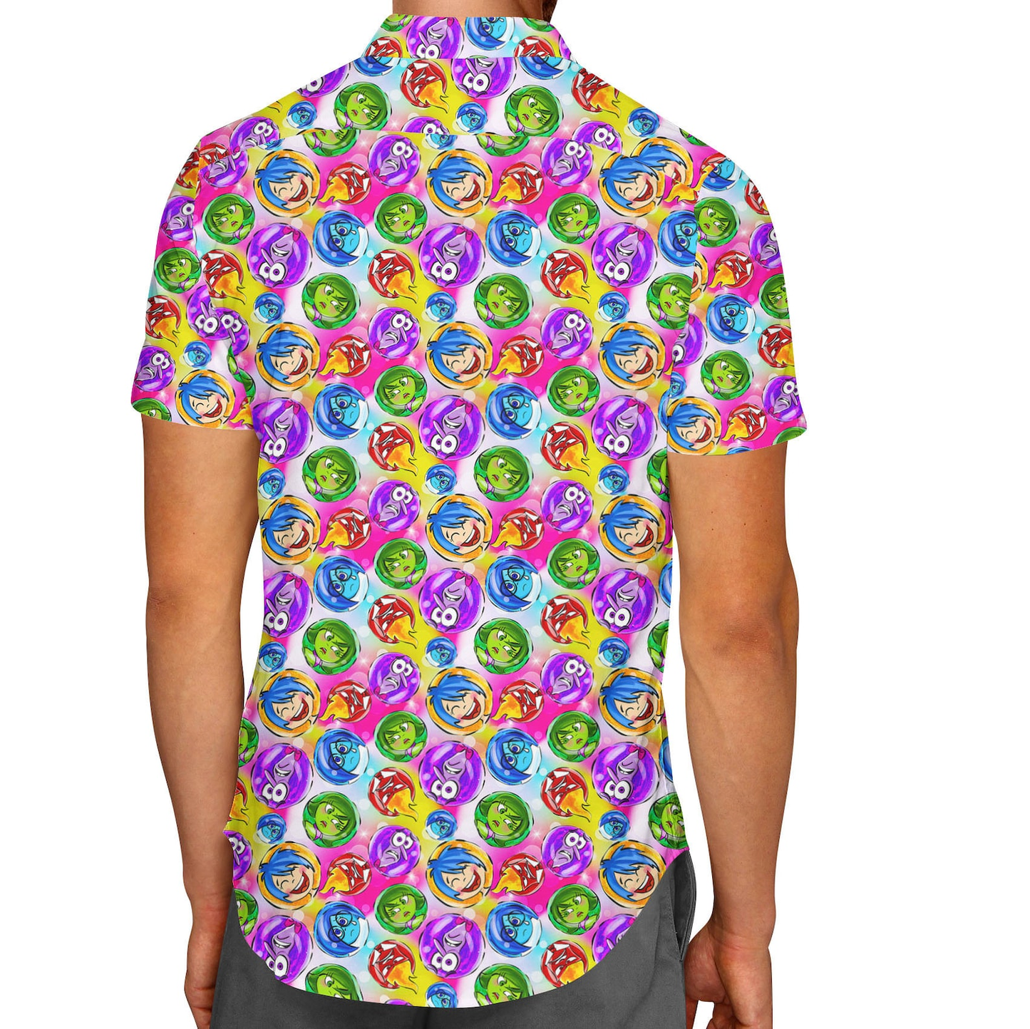 Inside Out Hawaii Shirt DN Inside Out Emotions In Circle Pattern Aloha Shirt Colorful Unisex